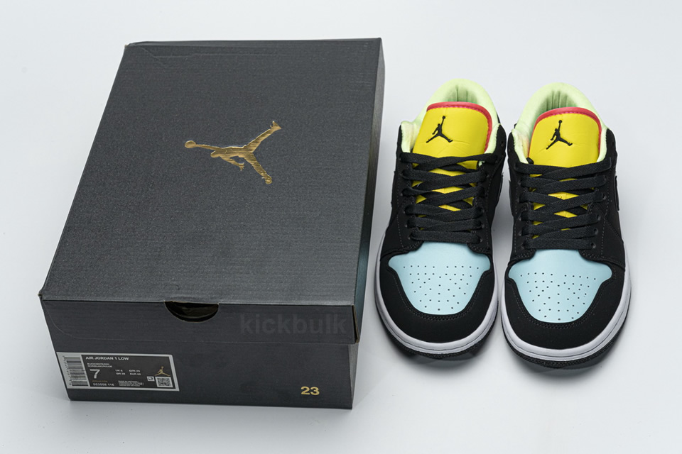 Nike Air Jordan 1 Low Black Yellow Blue Ck3022 013 4 - www.kickbulk.co