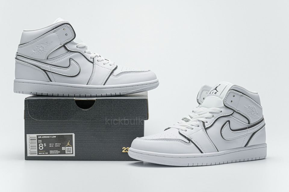 Nike Air Jordan 1 Mid Iridescent Reflective White Ck6587 100 3 - www.kickbulk.co