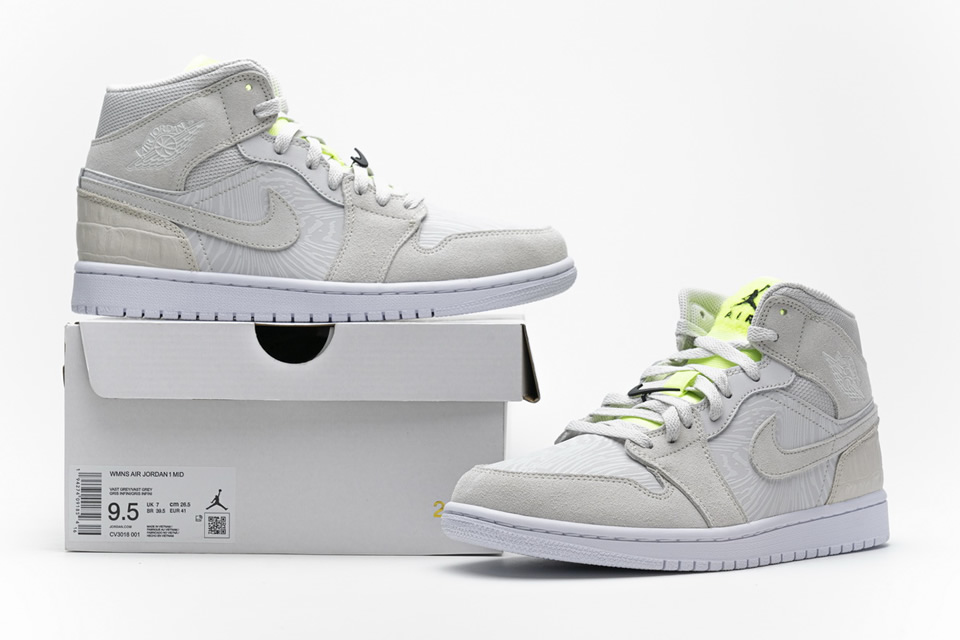 Nike Air Jordan 1 Grey Ghost Green Cv3018  001 3 - www.kickbulk.co