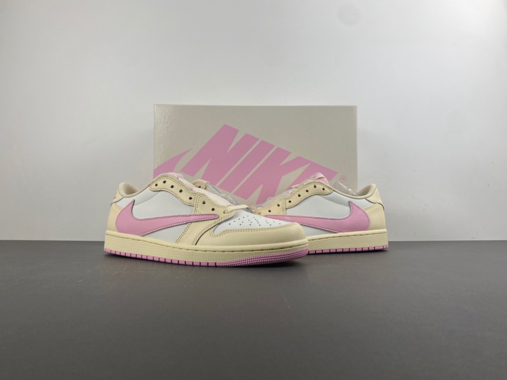 Travis Scott Jordan 1 Retro Low Og Muslin Pink Iq7604 100 10 - www.kickbulk.co