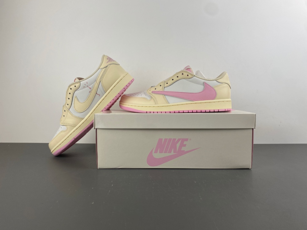 Travis Scott Jordan 1 Retro Low Og Muslin Pink Iq7604 100 15 - www.kickbulk.co