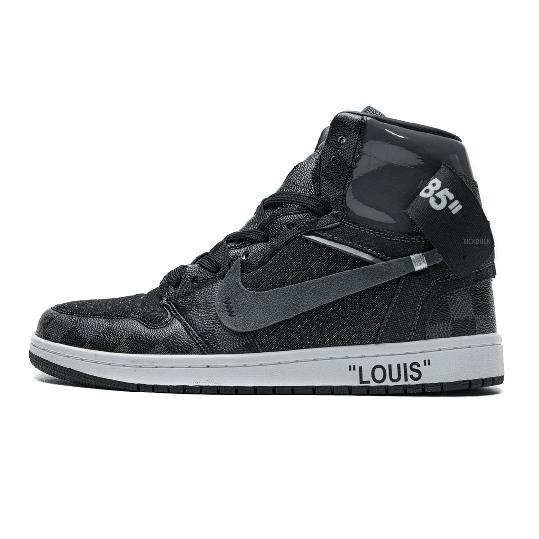 Black Off-Louis LV Nike Air Jordan 1 High