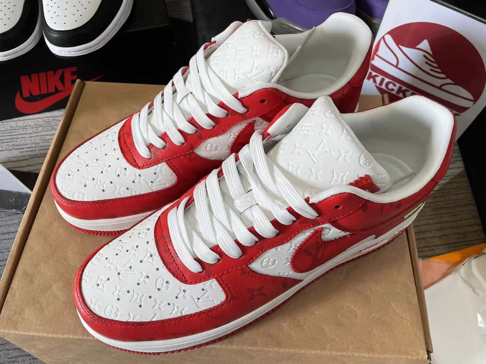 Louis Vuitton Air Force 1 Trainer Sneaker Red White 1a9va7 3 - www.kickbulk.co