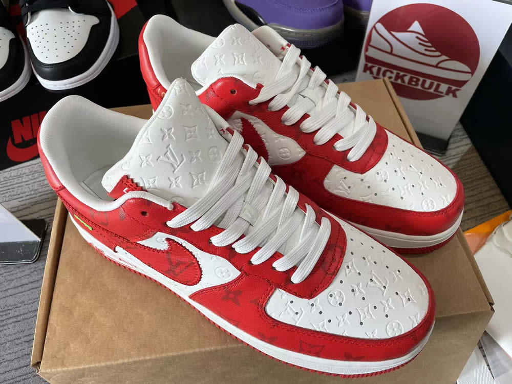 Louis Vuitton Air Force 1 Trainer Sneaker Red White 1a9va7 4 - www.kickbulk.co