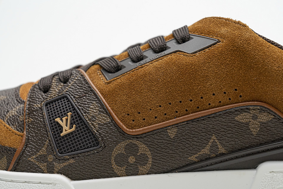 Buy LV/Louis Vuitton Trainer sneakers Brown classic old flower retro  basketball shoes Fashion all-match men's low-top lace-up flat shoes casual  shoes ｜Men's sneakers-Fordeal