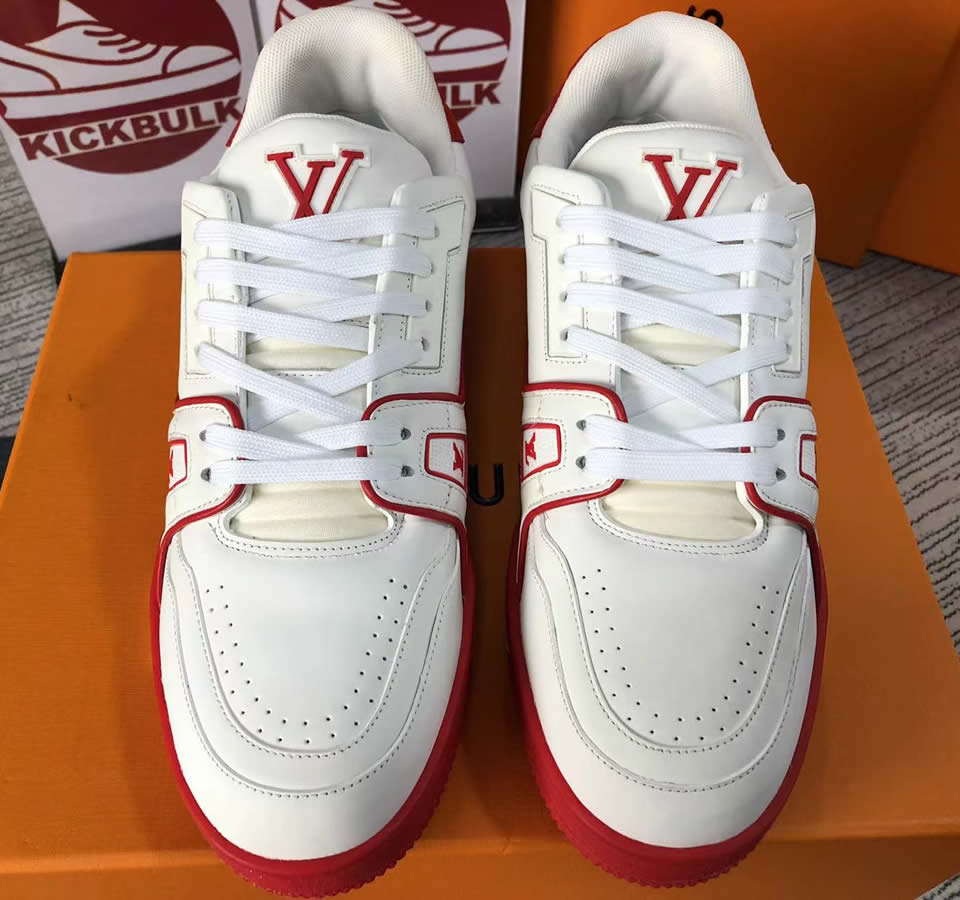 LOUIS VUITTON LV Trainer 'White Red' 1ABLXH - KICKS CREW