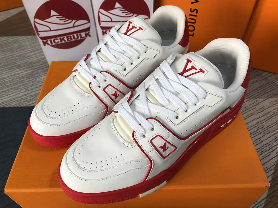 LOUIS VUITTON LV Trainer 'White Red' 1ABLXH - KICKS CREW