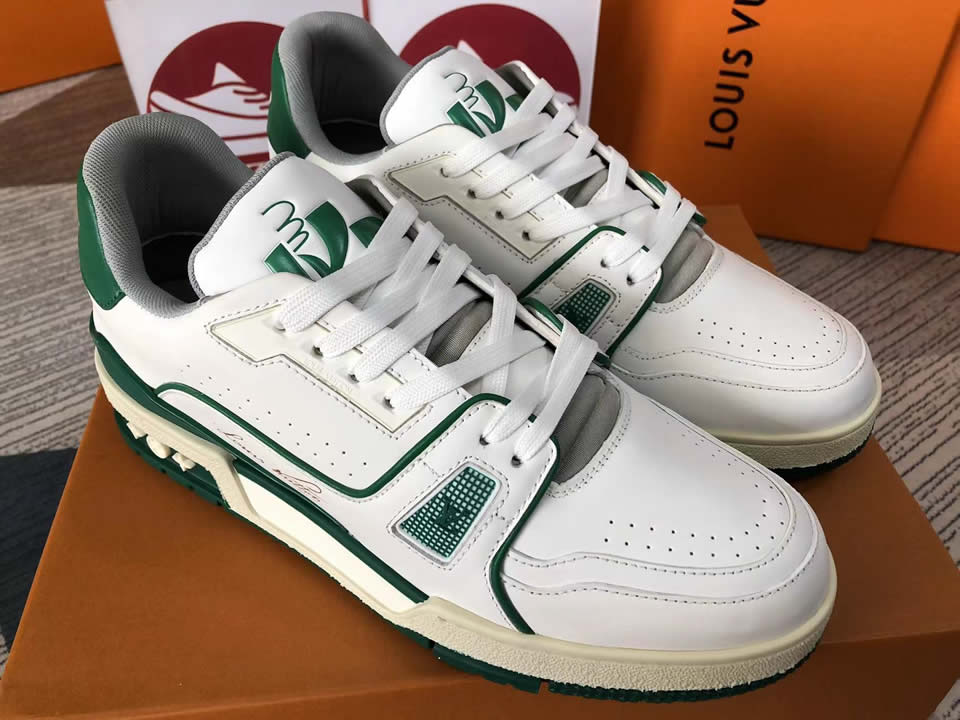 Louis Vuitton Trainer Low White Green — Kick Game