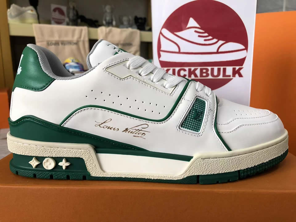 Louis Vuitton Trainer Low White Green — Kick Game