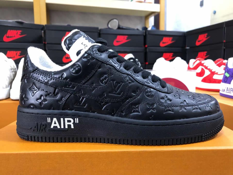 Louis Vuitton Air Force 1 Trainer Sneaker Black White Lk0223 7 - www.kickbulk.co