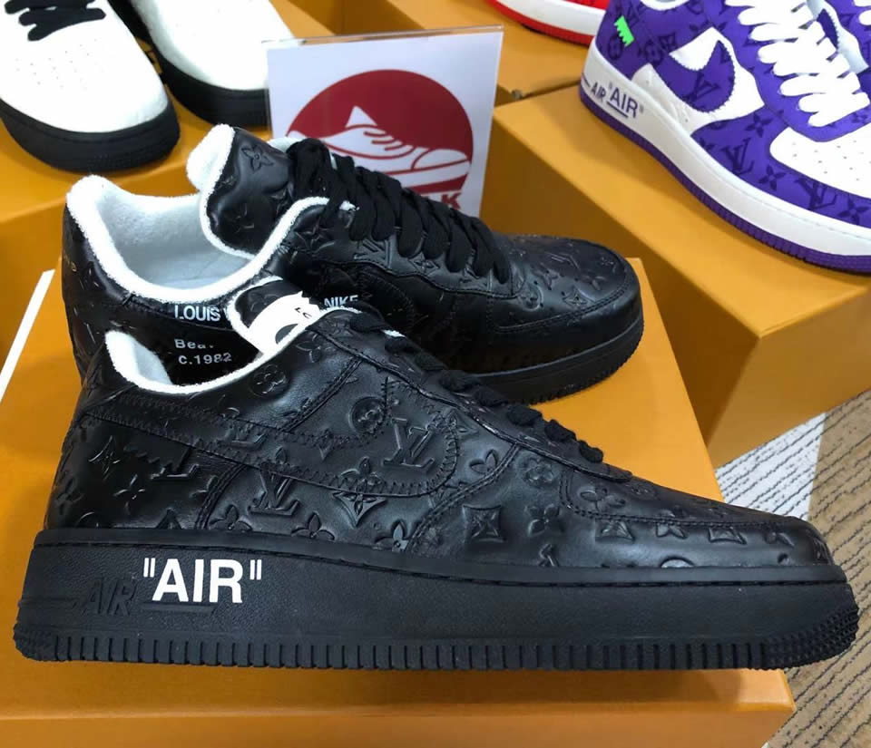 Louis Vuitton Air Force 1 Trainer Sneaker Black White Lk0223 8 - www.kickbulk.co