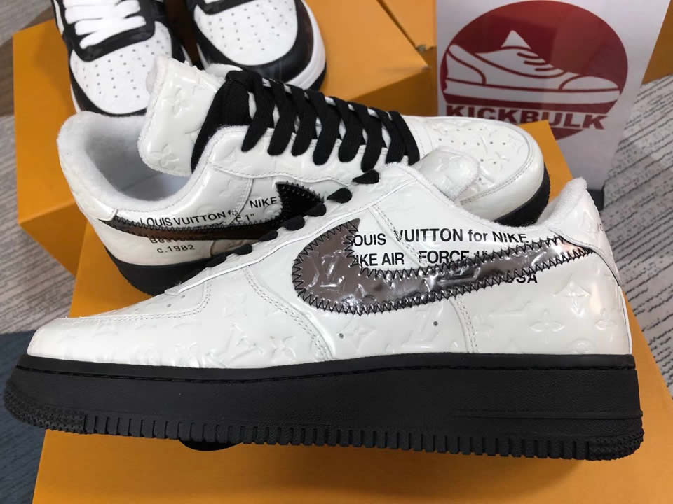 Louis Vuitton Air Force 1 Trainer Sneaker Black White Lk0225 4 - www.kickbulk.co