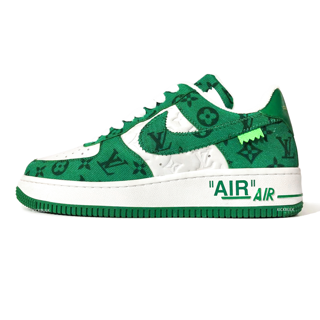 Louis Vuitton Air Force 1 Trainer Sneaker Green Lk0226 1 - www.kickbulk.co