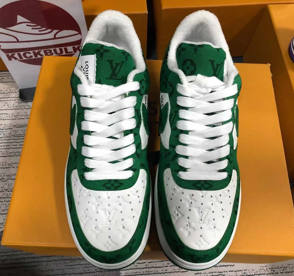 Louis Vuitton Air Force 1 Trainer Sneaker Green Lk0226 2 - www.kickbulk.co