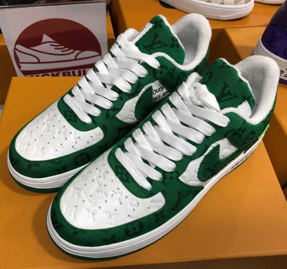 Louis Vuitton Air Force 1 Trainer Sneaker Green Lk0226 3 - www.kickbulk.co