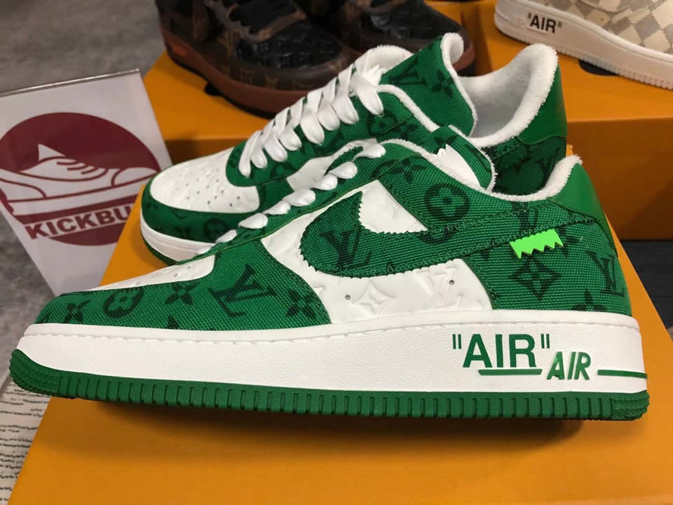 Louis Vuitton Air Force 1 Trainer Sneaker Green Lk0226 6 - www.kickbulk.co