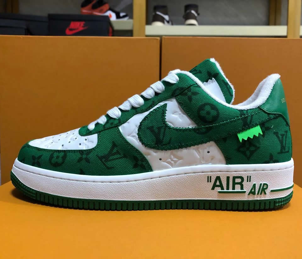 Louis Vuitton Air Force 1 Trainer Sneaker Green Lk0226 9 - www.kickbulk.co