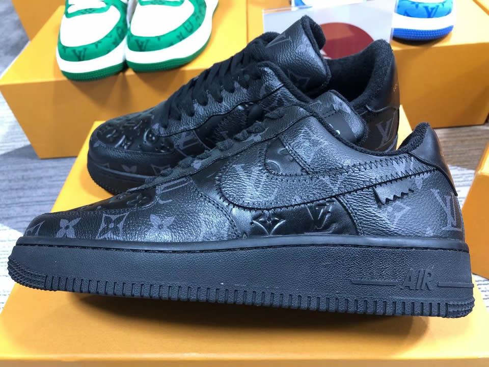 Louis Vuitton Air Force 1 Trainer Sneaker Black Lk0237 10 - www.kickbulk.co