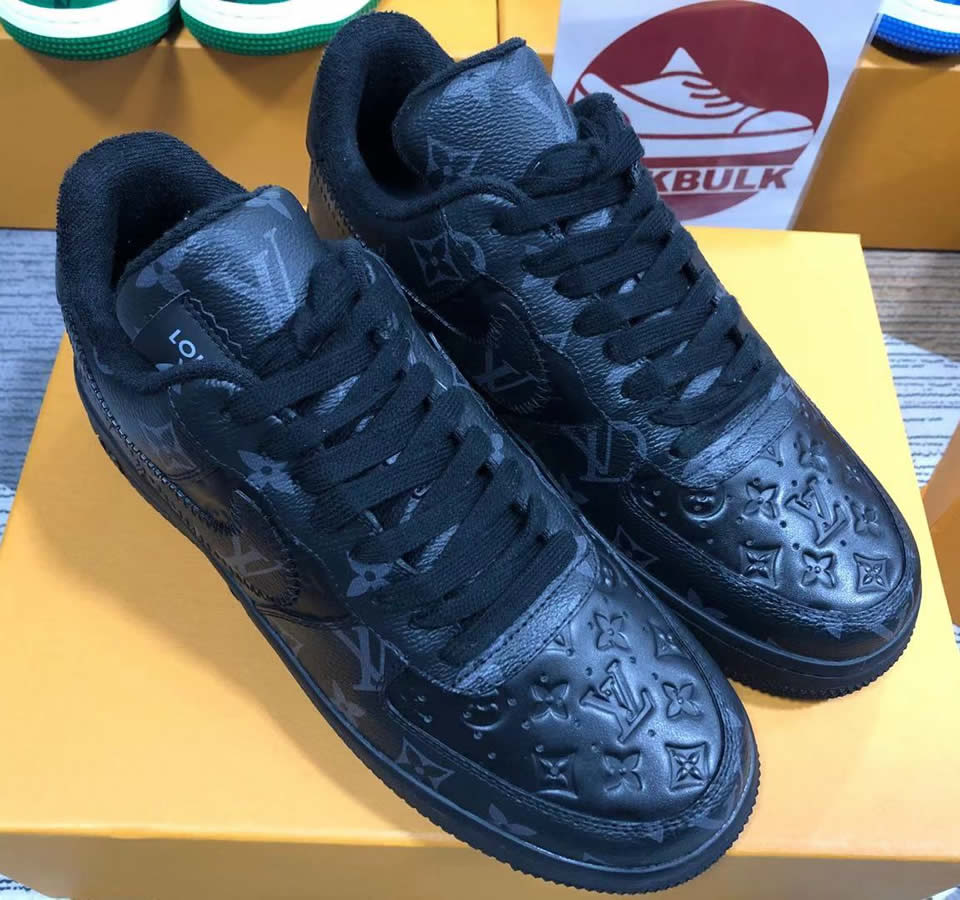 Louis Vuitton Air Force 1 Trainer Sneaker Black Lk0237 4 - www.kickbulk.co