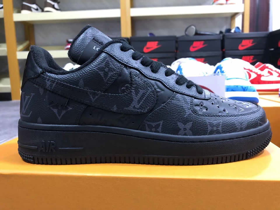 Louis Vuitton Air Force 1 Trainer Sneaker Black Lk0237 9 - www.kickbulk.co