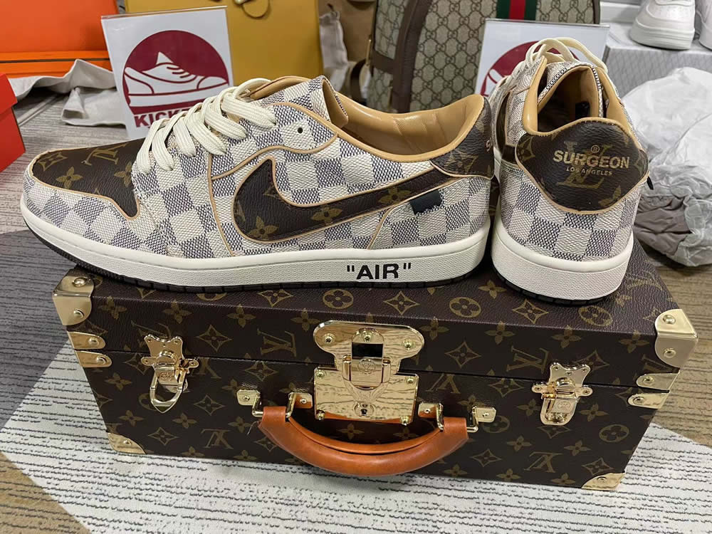 Louis Vuitton Air Force 1 Trainer Sneaker Off White Brown 2 - www.kickbulk.co