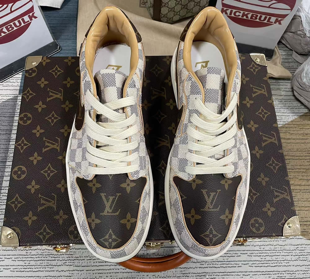 Louis Vuitton Air Force 1 Trainer Sneaker Off White Brown 3 - www.kickbulk.co