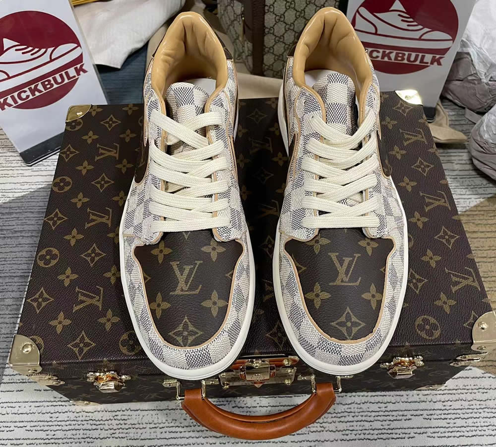 Louis Vuitton Air Force 1 Trainer Sneaker Off White Brown 4 - www.kickbulk.co