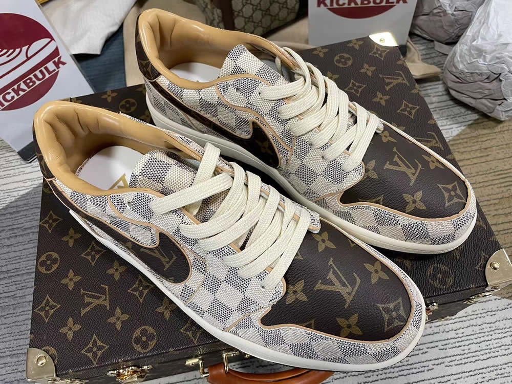 Louis Vuitton Air Force 1 Trainer Sneaker Off White Brown 6 - www.kickbulk.co