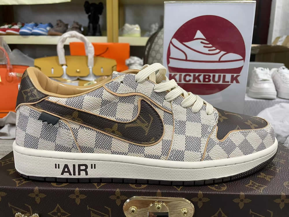 Louis Vuitton Air Force 1 Trainer Sneaker Off White Brown 8 - www.kickbulk.co