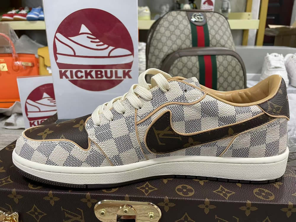 Louis Vuitton Air Force 1 Trainer Sneaker Off White Brown 9 - www.kickbulk.co