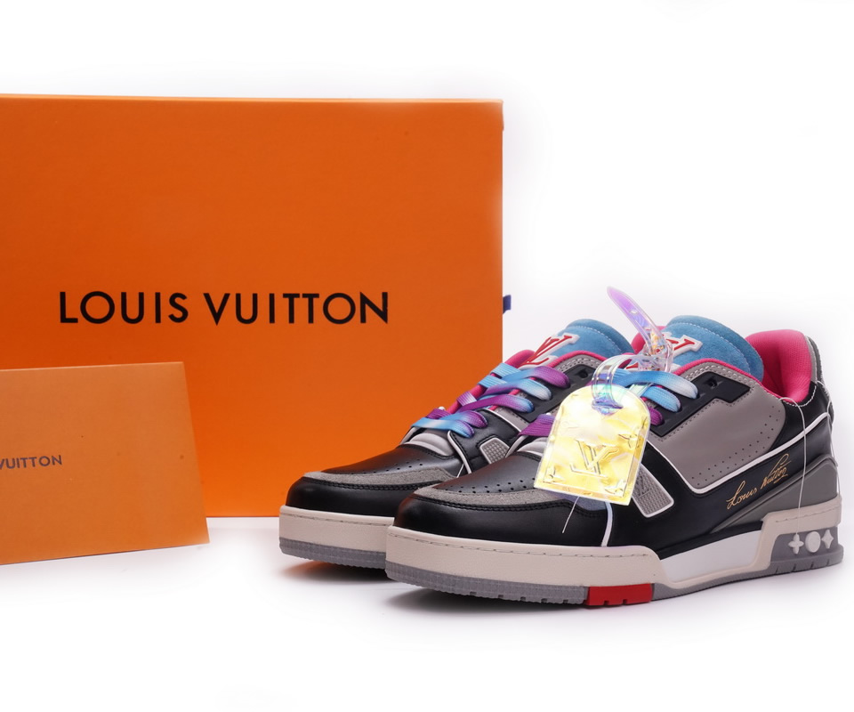 Louis Vuitton Trainer Black Pink Blue Ms0211 2 - www.kickbulk.co