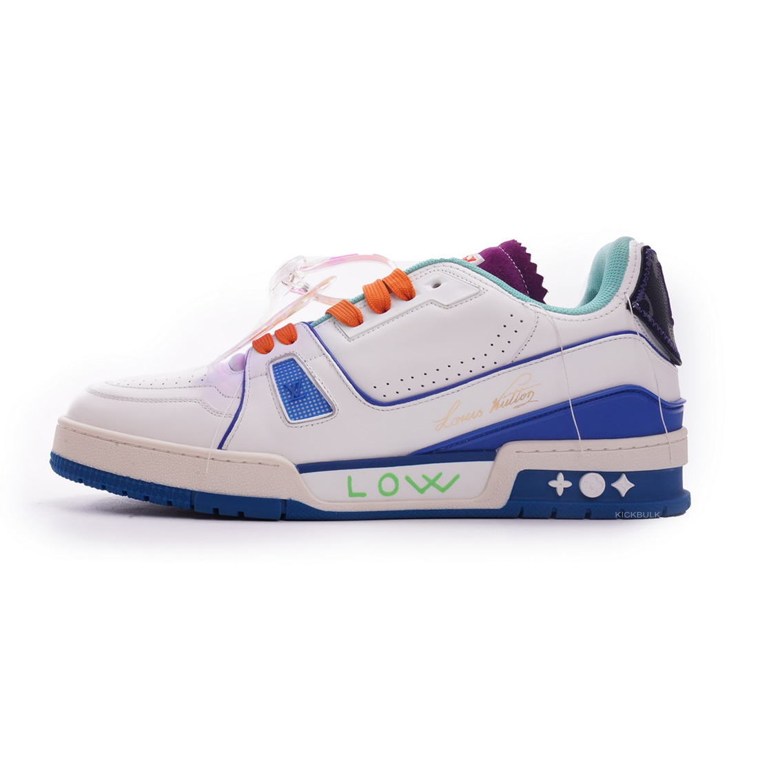 Louis Vuitton Trainer White Green Purple Ms0225 1 - www.kickbulk.co