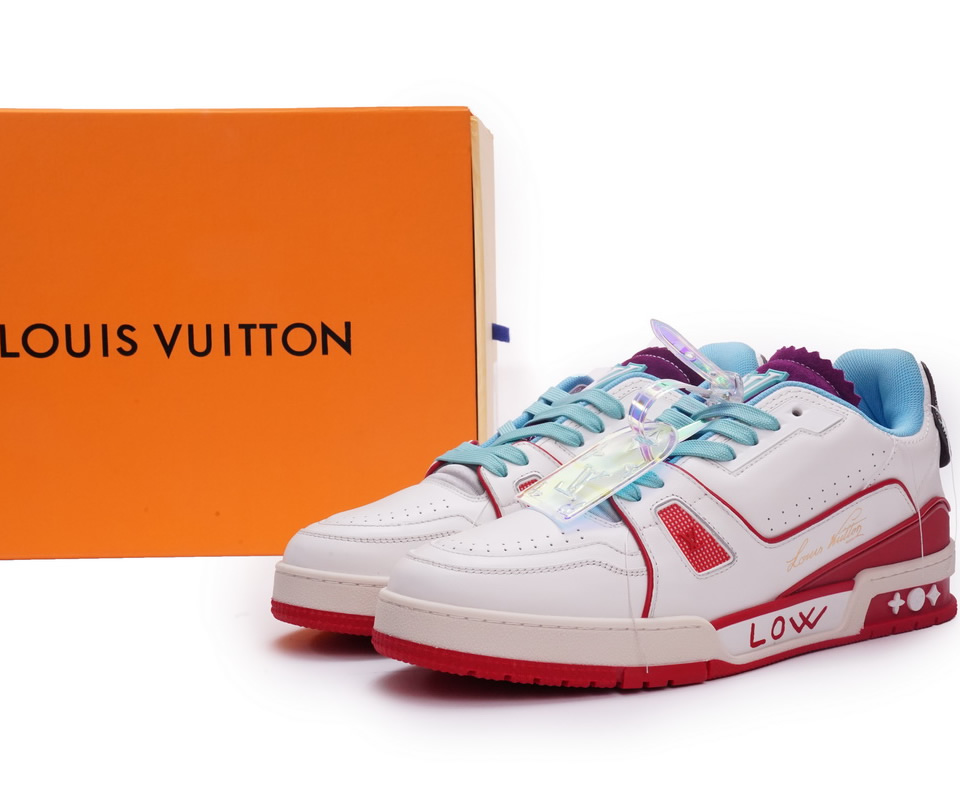 Louis Vuitton Trainer White Blue Purple Ms0228 2 - www.kickbulk.co