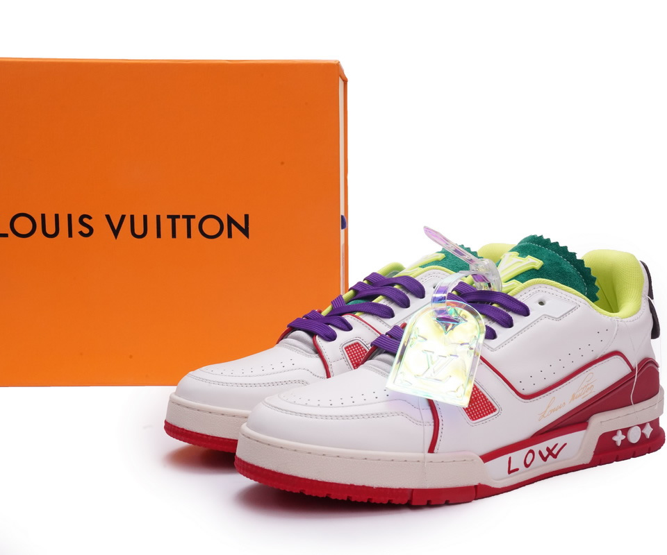 Louis Vuitton Trainer White Yellow Green Ms0229 2 - www.kickbulk.co