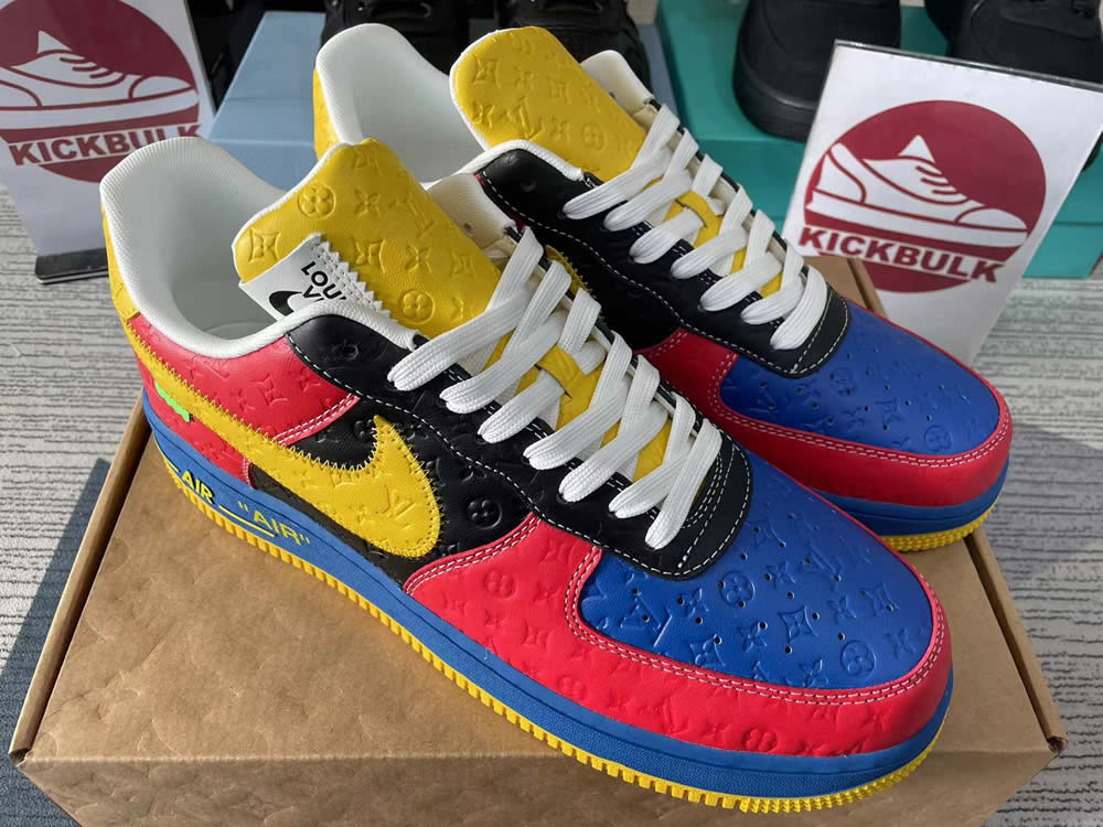 Louis Vuitton x Nike Air Force 1 Red Yellow LV