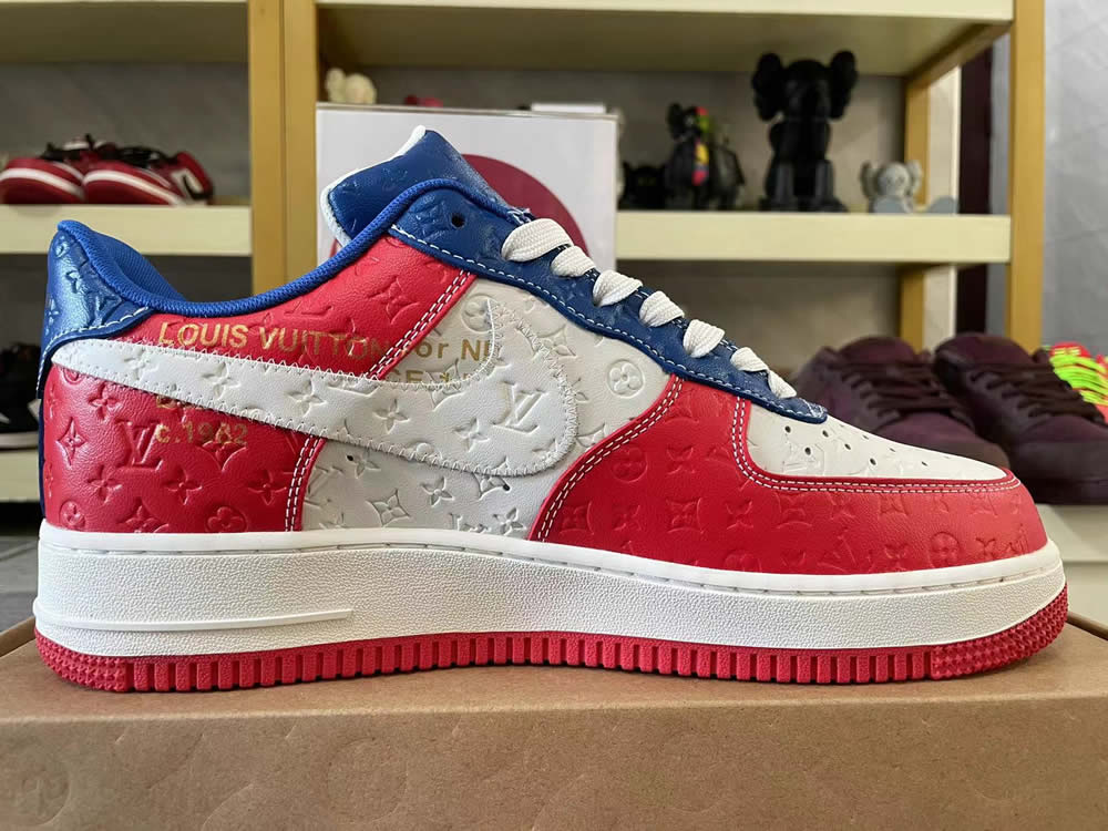 Louis Vuitton Nike Air Force 1 Red Blue White Ms0232 12 10 - www.kickbulk.co