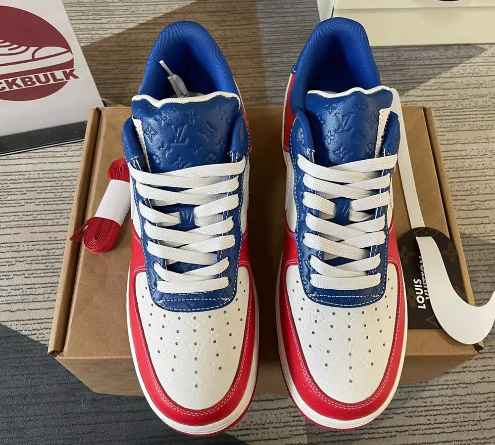 Louis Vuitton Nike Air Force 1 Red Blue White Ms0232 12 2 - www.kickbulk.co