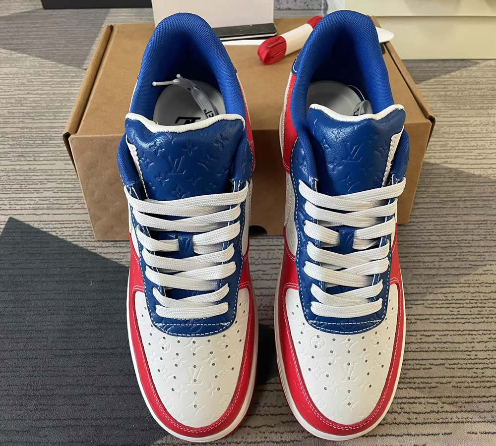 Louis Vuitton Nike Air Force 1 Red Blue White Ms0232 12 3 - www.kickbulk.co