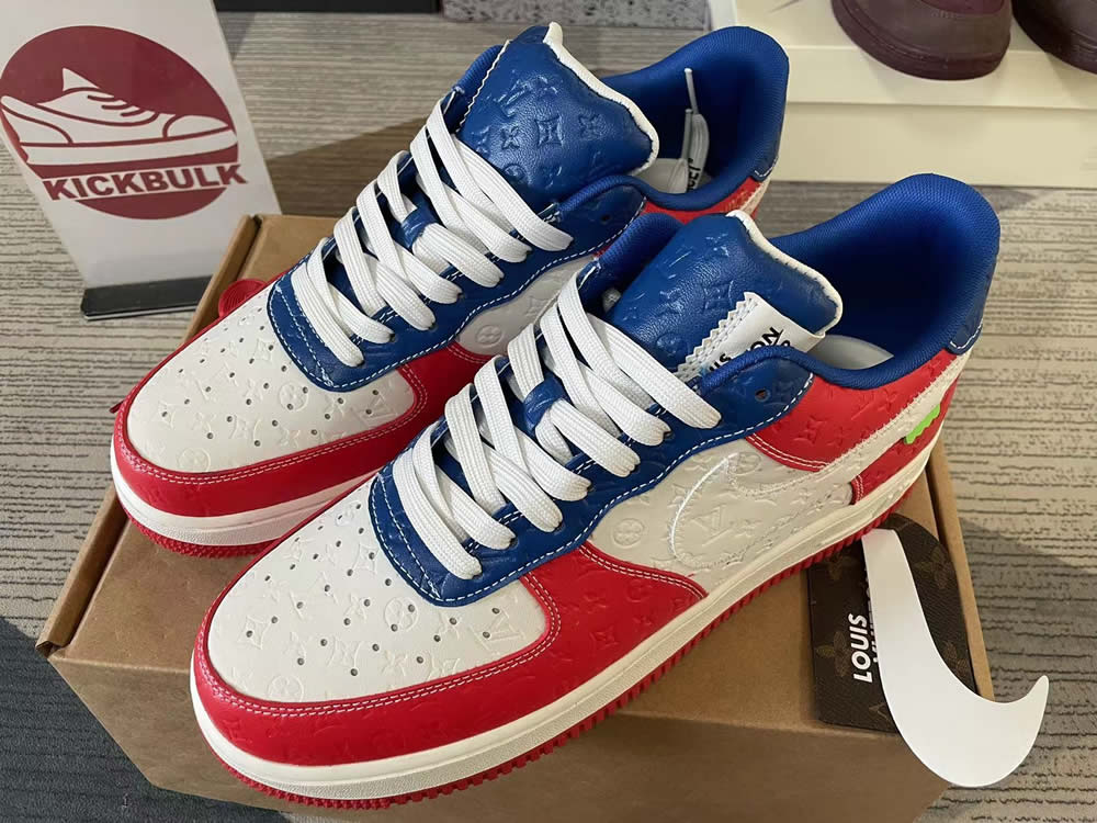 Louis Vuitton Nike Air Force 1 Red Blue White Ms0232 12 5 - www.kickbulk.co