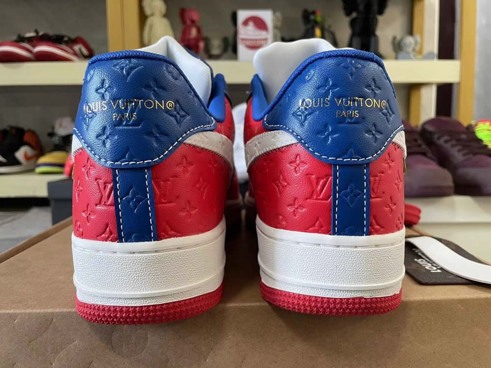 Louis Vuitton Nike Air Force 1 Red Blue White Ms0232 12 6 - www.kickbulk.co