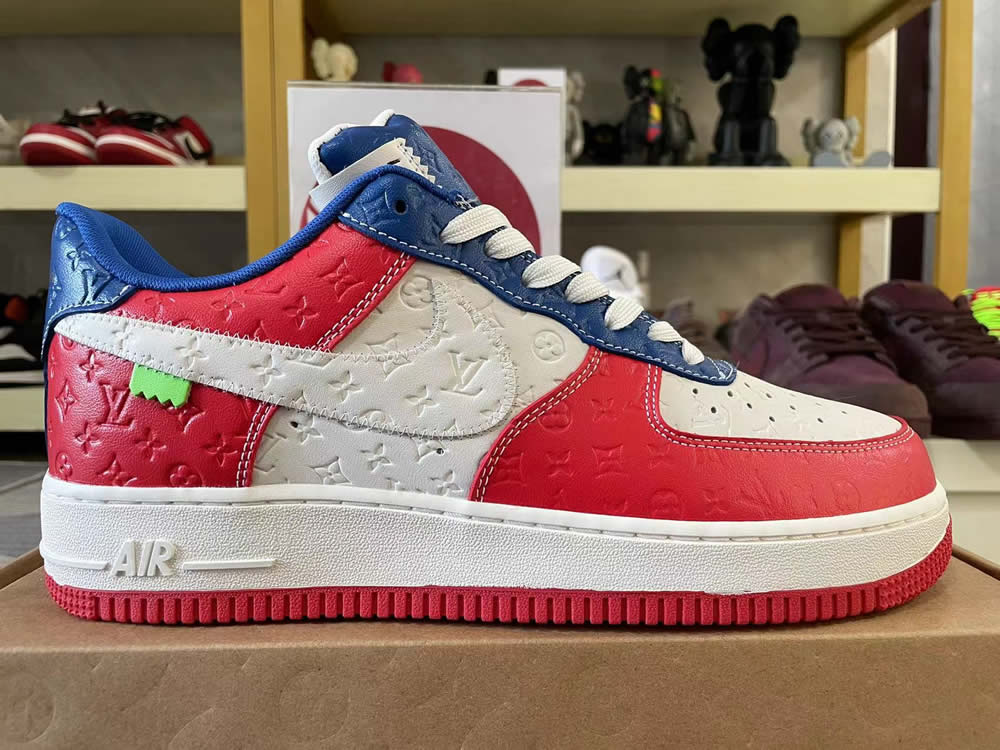 Louis Vuitton Nike Air Force 1 Red Blue White Ms0232 12 7 - www.kickbulk.co