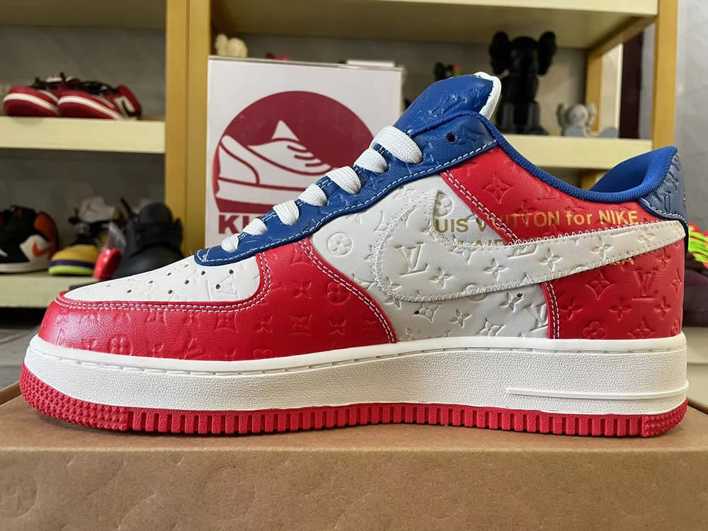 Louis Vuitton Nike Air Force 1 Red Blue White Ms0232 12 8 - www.kickbulk.co