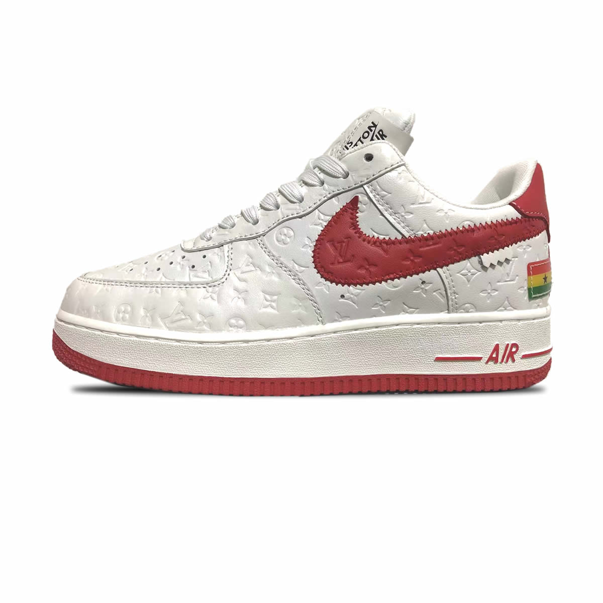 Louis Vuitton Air Force 1 Trainer Sneaker White Red Ms0232 1 - www.kickbulk.co