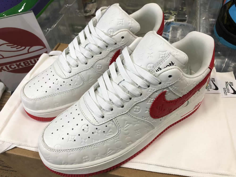 Louis Vuitton Air Force 1 Trainer Sneaker White Red Ms0232 3 - www.kickbulk.co