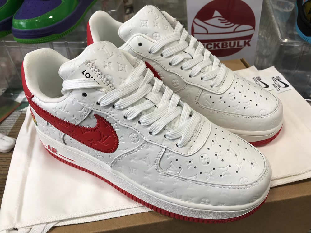 Louis Vuitton Air Force 1 Trainer Sneaker White Red Ms0232 4 - www.kickbulk.co