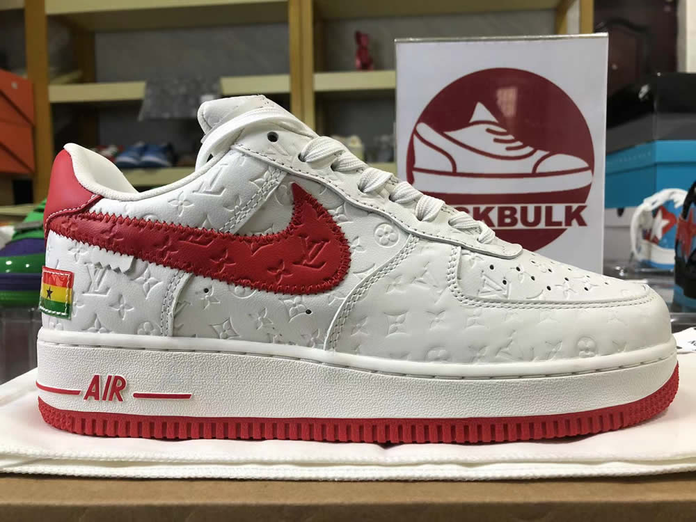 Louis Vuitton Air Force 1 Trainer Sneaker White Red Ms0232 6 - www.kickbulk.co