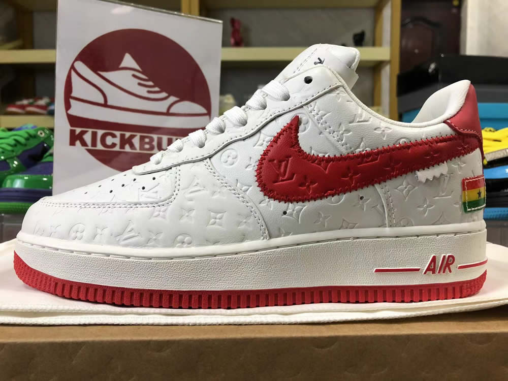 Louis Vuitton Air Force 1 Trainer Sneaker White Red Ms0232 8 - www.kickbulk.co