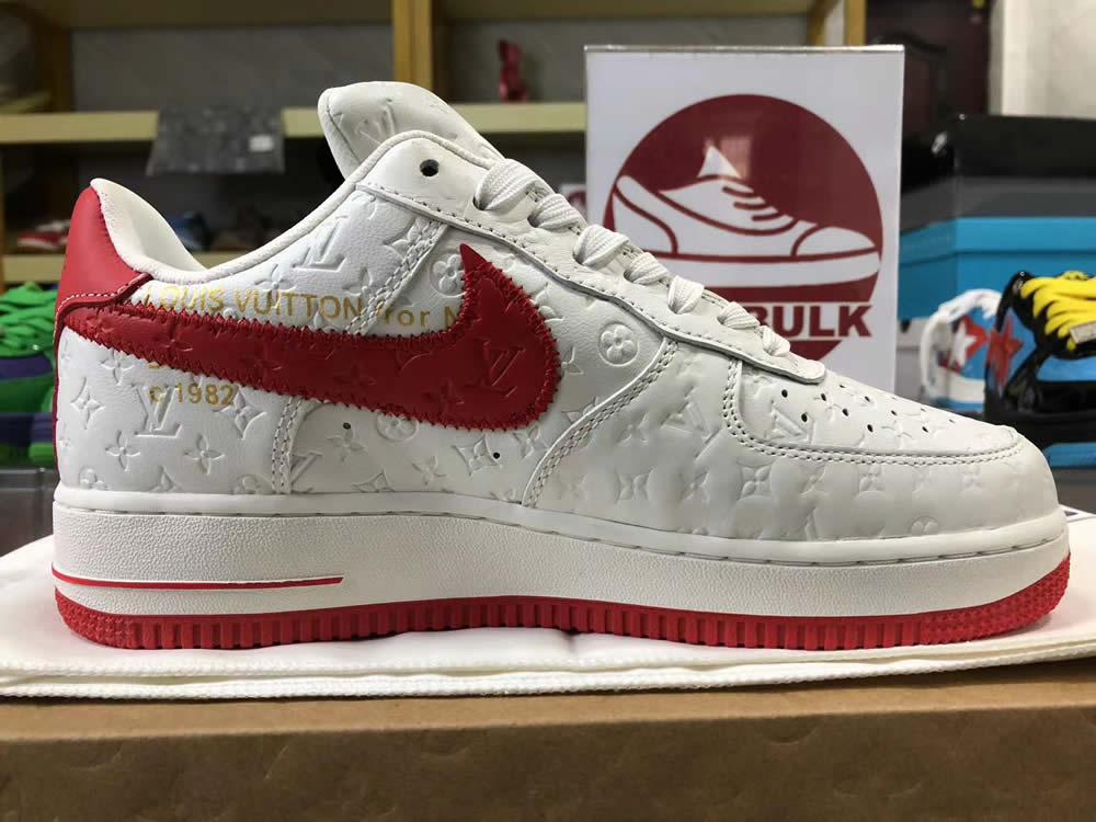 Louis Vuitton Air Force 1 Trainer Sneaker White Red Ms0232 9 - www.kickbulk.co