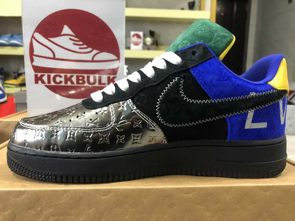 Louis Vuitton Air Force 1 Low Black Selver Yellow 7 - www.kickbulk.co