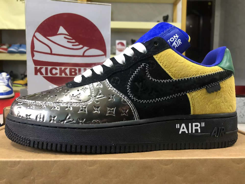 Louis Vuitton Air Force 1 Low Black Selver Yellow 8 - www.kickbulk.co